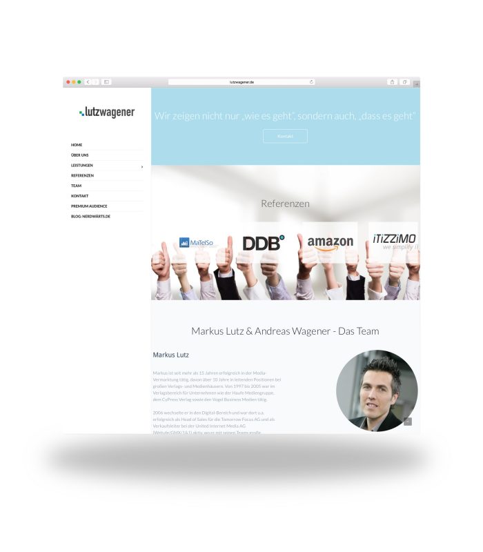 Konzeption & Programmierung Unternehmens-Website lutzwagener.de